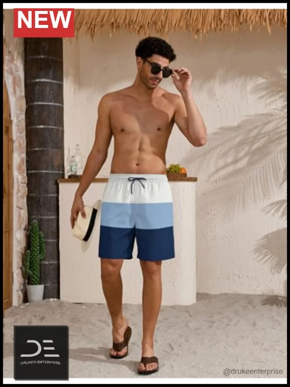 Men's Swim Trunks Board Shorts Mesh Lining 8 Inch Inseam Quick Dry